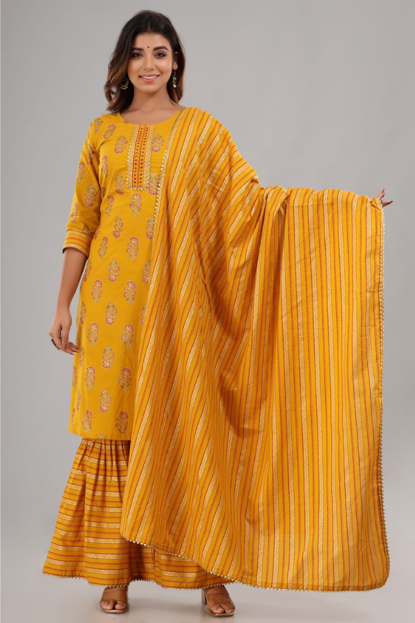 Kurti Sharara Dupatta Set