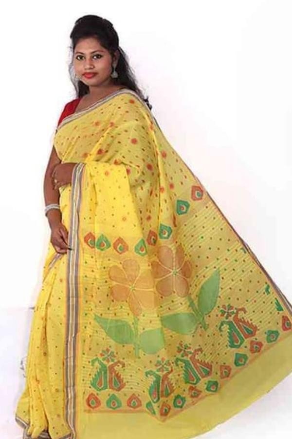 Cotton Saree Yellow