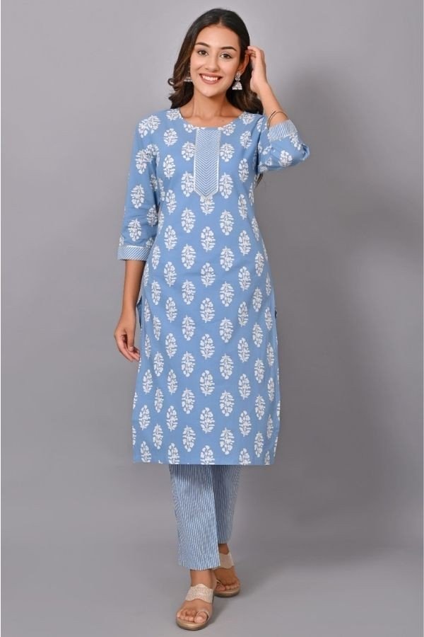 Long Cotton Kurti with pants