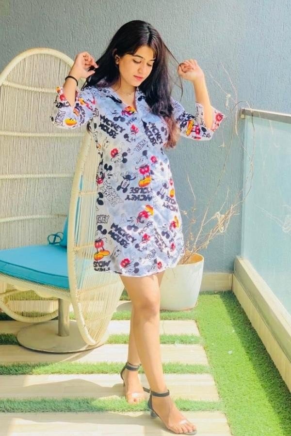 Synthetic Long Cartoon Printed Shirts