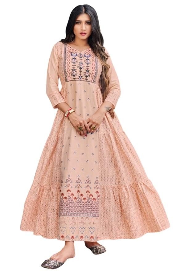 Long Gown with With Frill Concept and heavy Embroidery work