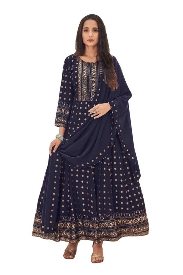 Long Anarkali Stitched with Matching Dupatta